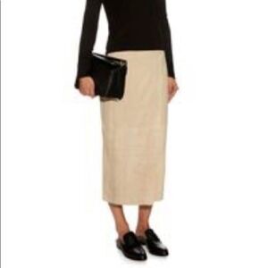 #133 BRANDON THOMAS Suede Maxi Straight Skirt